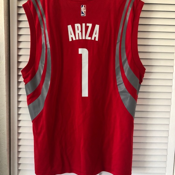Adidas Houston Rockets Jersey Trevor Ariza #1 red white and gray Large NWT - Picture 2 of 7